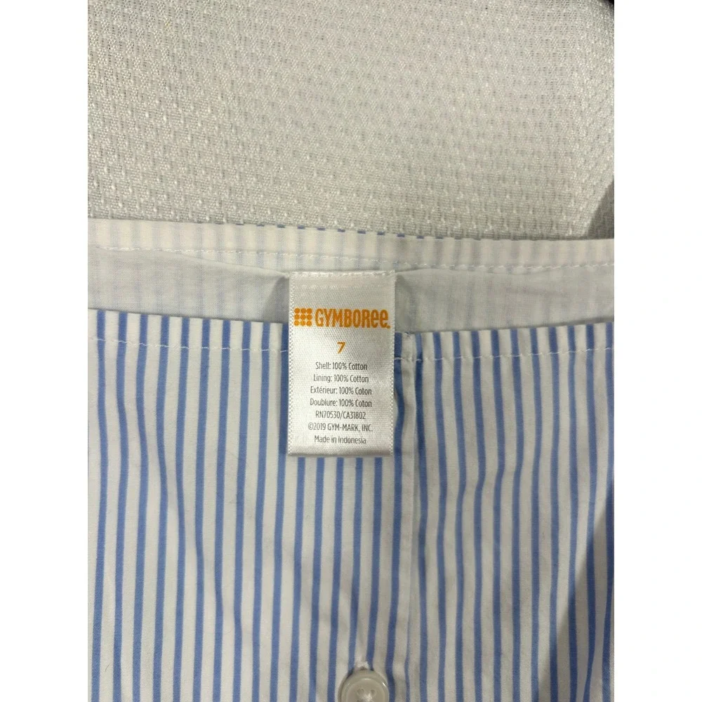 Gymboree‎ Jumpsuit Size 7 Blue Pinstripe Cotton Wide Leg Kids Girl